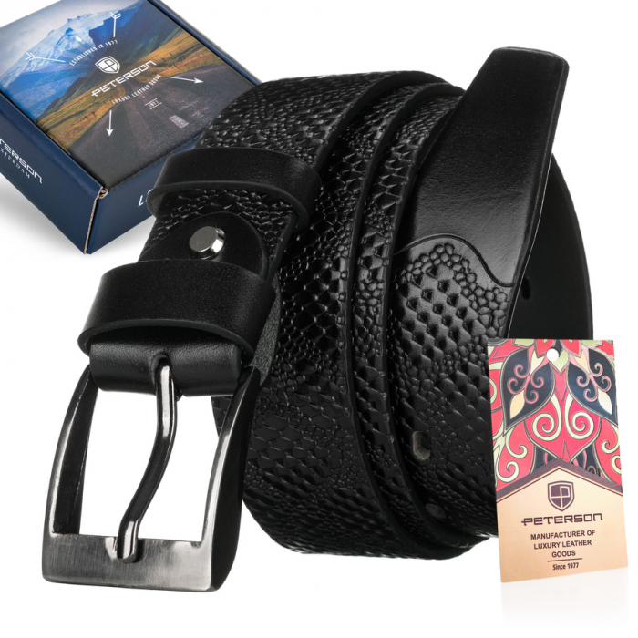 Curea barbati din piele naturala Peterson PTR-PTN PRS-03-G-115-BL [1]