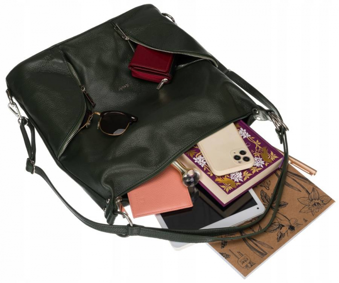 Geanta shopper de dama spatioasa din piele naturala - Rovicky PTR-TWR-160 ZIE [9]