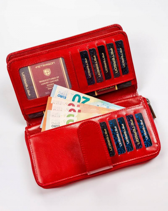 Portofel dama din piele naturala Peterson PTR-PTN 203-VTBD-8829 RE [5]