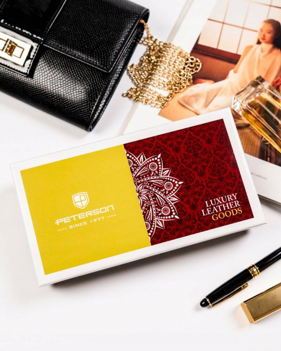 Portofel dama din piele naturala Peterson PTR-PTN 421028-SBR-7310 [7]