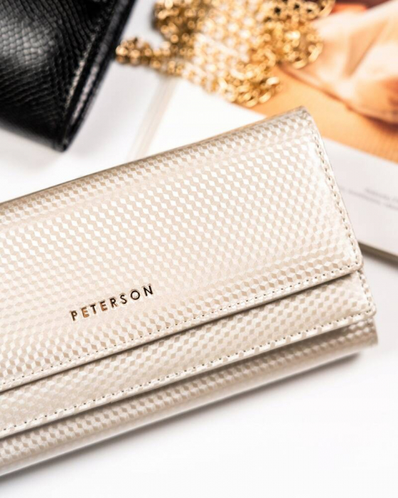 Portofel dama din piele naturala Peterson PTR-PTN 421028-SBR-7310 [3]