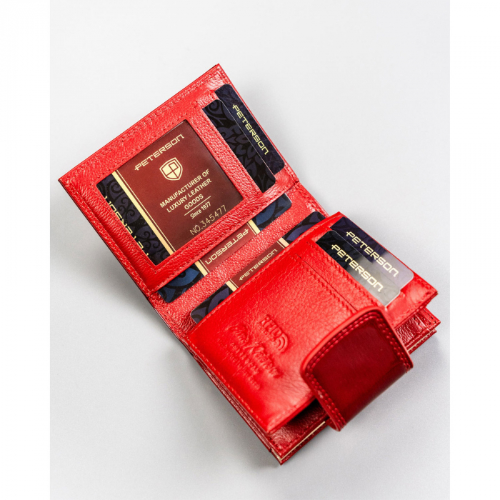 Portofel dama din piele naturala Peterson PTR-PTN 42329-SH RED-RED [9]