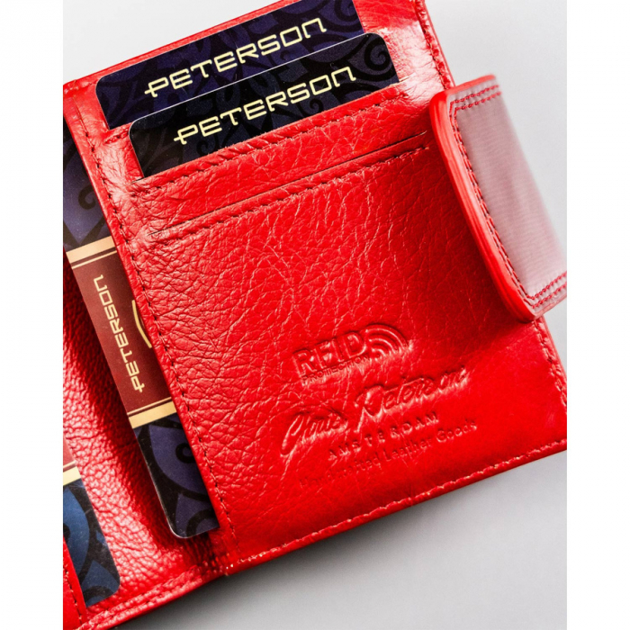 Portofel dama din piele naturala Peterson PTR-PTN 42329-SH RED-RED [8]