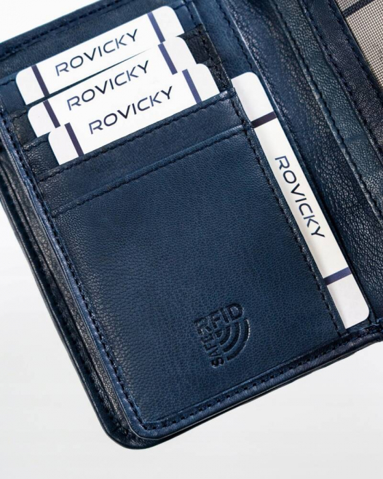 Portofel dama din piele naturala Rovicky PTR-R-613-DDW-0357 D.BL [8]