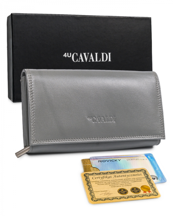 Portofel dama din piele naturala Cavaldi PTR-RD-07-GCL-7215 GRA [1]