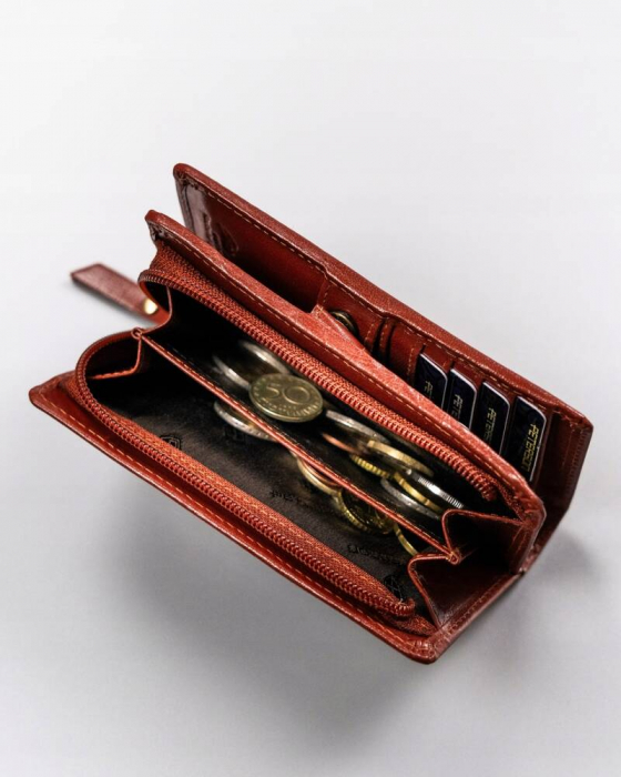 Portofel dama din piele naturala Peterson PTR-PTN 2550-BO-7864 TAN [9]