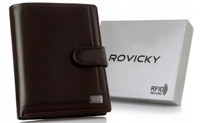 Portofel barbati din piele naturala Rovicky PTR-PC-108L-BAR-9081 BRO [1]