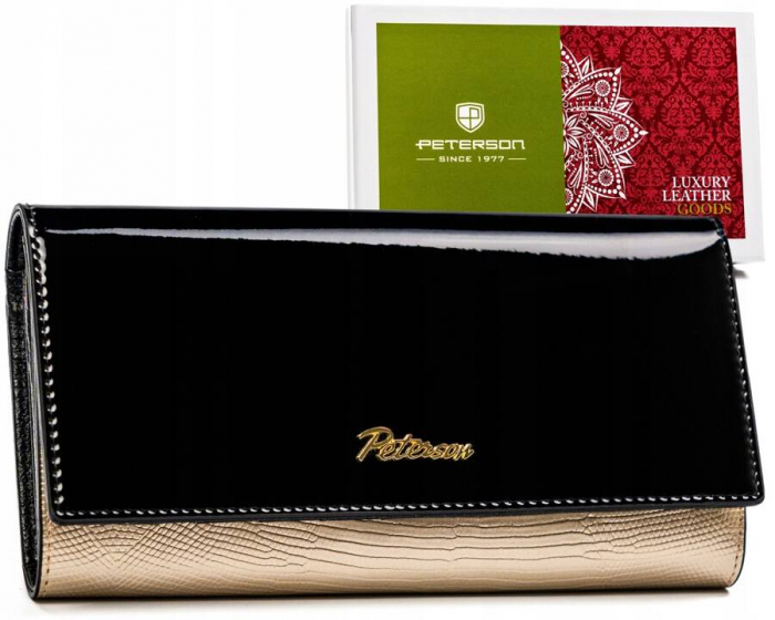 Portofel dama din piele naturala Peterson PTR-PTN LJ-490-5483 BL+G [1]