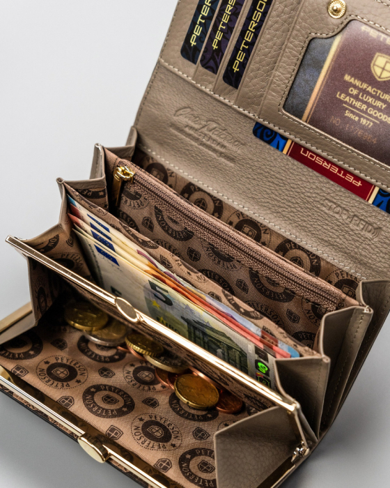 Portofel dama din piele naturala Peterson PTN SM-466-0636 GRE [9]