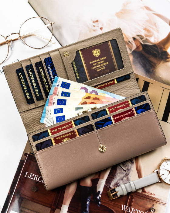 Portofel dama din piele naturala Peterson PTN SM-467-0599 GRE [5]