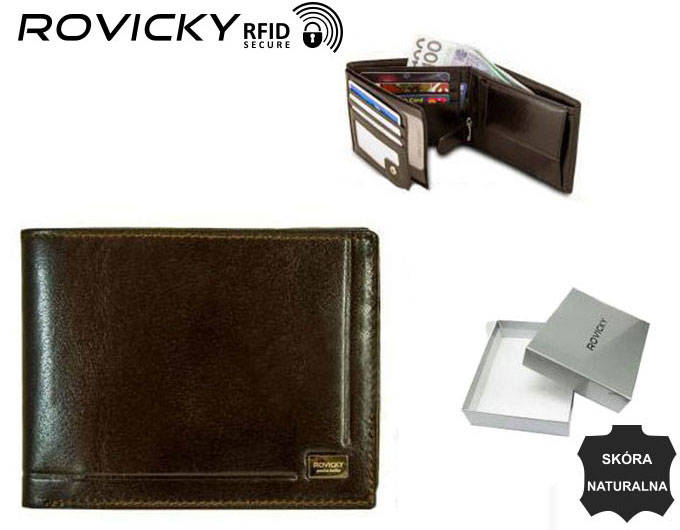 Portofel barbati din piele naturala Rovicky PTR-PC-103-BAR-1645 BRO [12]