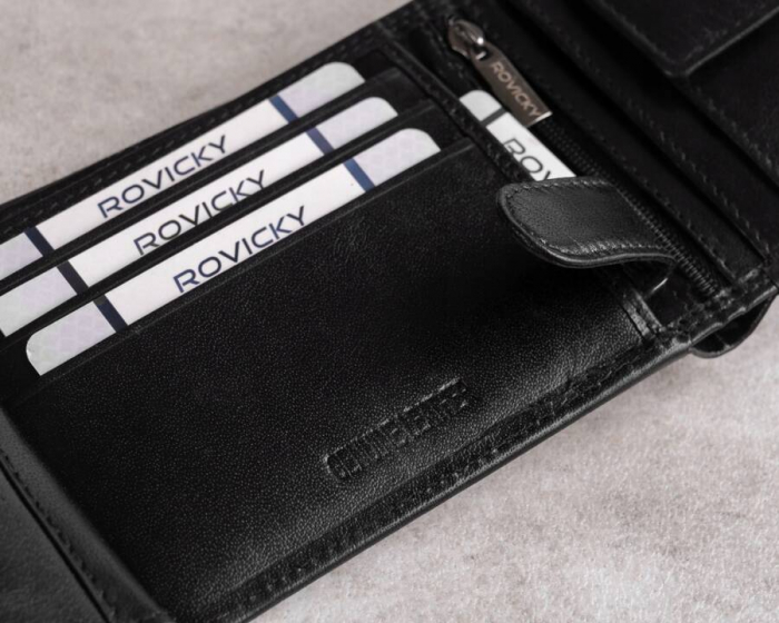 Portofel barbati din piele naturala Rovicky PC-103L-BAR BL RFID [8]