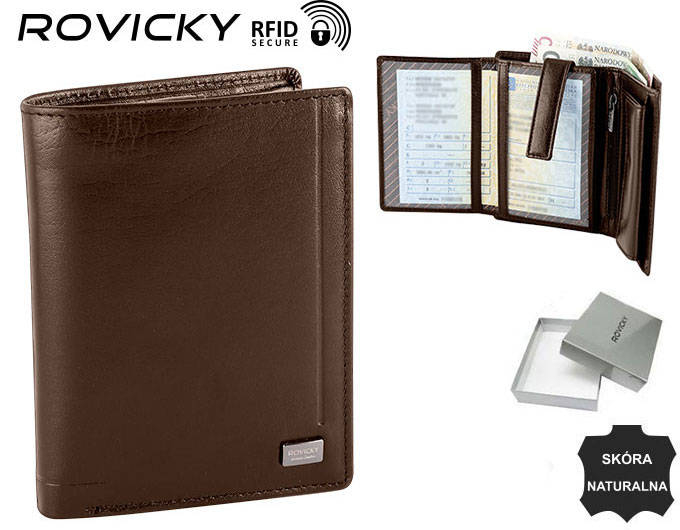 Portofel barbati din piele naturala Rovicky PTR-PC-104-BAR-2348 BRO [13]