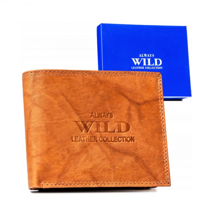 Portofel barbati din piele naturala Always Wild PTR-AW-N5-MAL-0233 TAN [1]