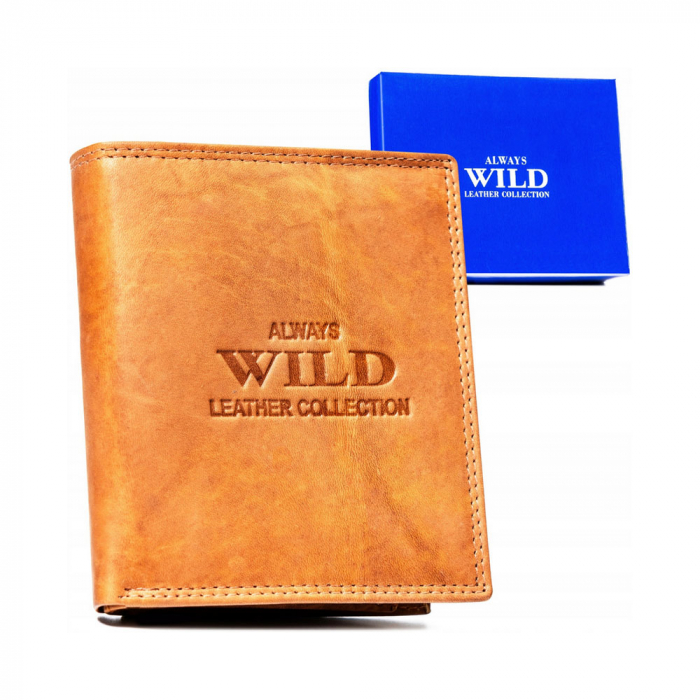 Portofel barbati din piele naturala Always Wild PTR-AW-N890-MAL-0417 TAN [1]
