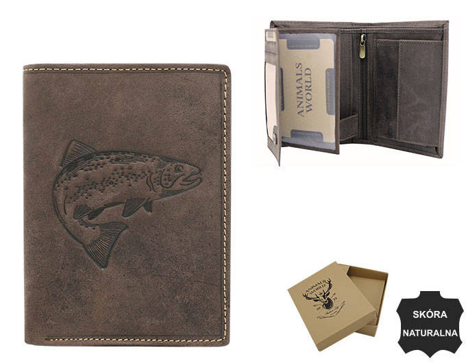 Portofel barbati din piele naturala Always Wild PTR-N4-CHM-FISH BR [13]