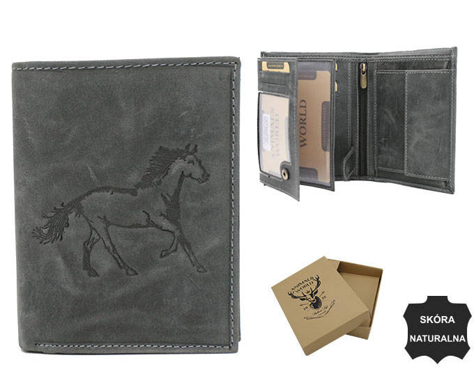 Portofel barbati din piele naturala Always Wild PTR-N4-CHM-HORSE BL [13]