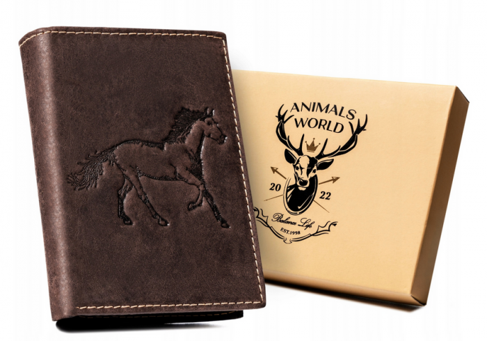 Portofel barbati din piele naturala Always Wild PTR-N4-CHM-HORSE BR [1]