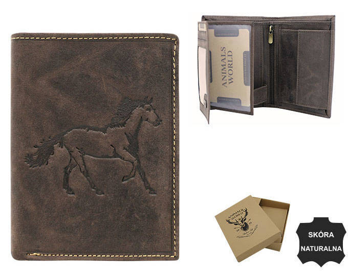 Portofel barbati din piele naturala Always Wild PTR-N4-CHM-HORSE BR [15]
