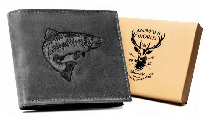 Portofel barbati din piele naturala Always Wild PTR-N992-CHM-FISH BL [1]