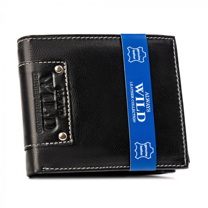Portofel barbati din piele naturala Always Wild N992-P-CCD-8134 BLAC [8]