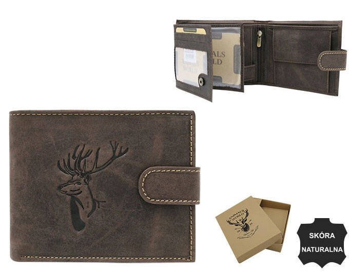 Portofel barbati din piele naturala Always Wild PTR-N992L-CHM-DEER BR [15]