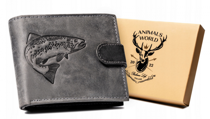 Portofel barbati din piele naturala Always Wild PTR-N992L-CHM-FISH BL [1]