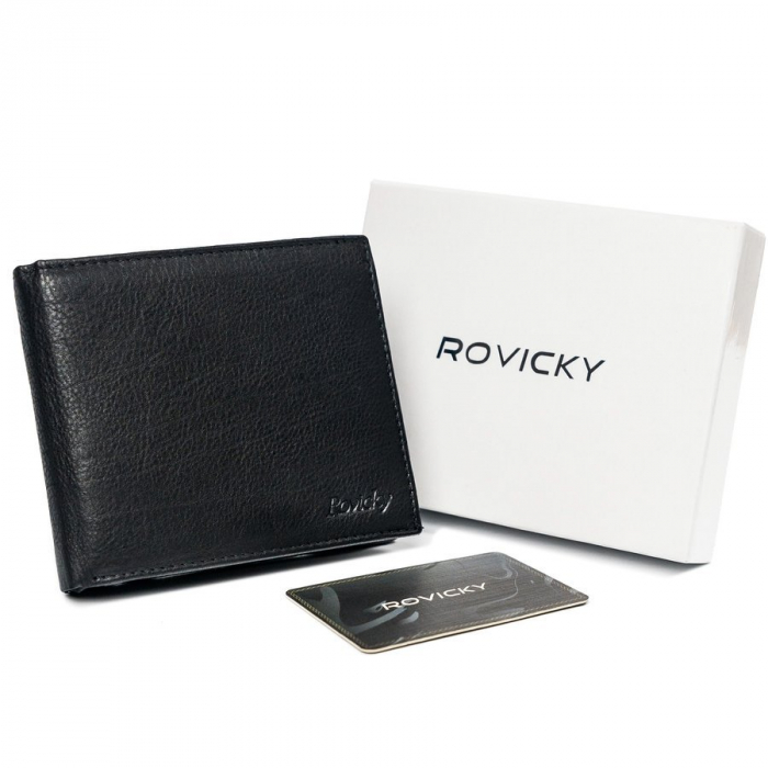 Portofel barbati din piele naturala cu RFID Rovicky PTR-N992-PZ-CCR-RFID-BLA [2]