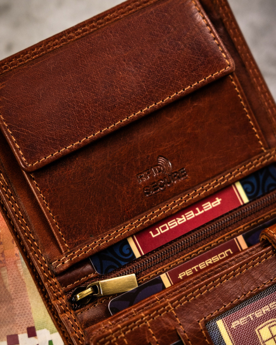 Portofel barbati din piele naturala Peterson PTR-PTN N4-EBS-03 TAN [10]