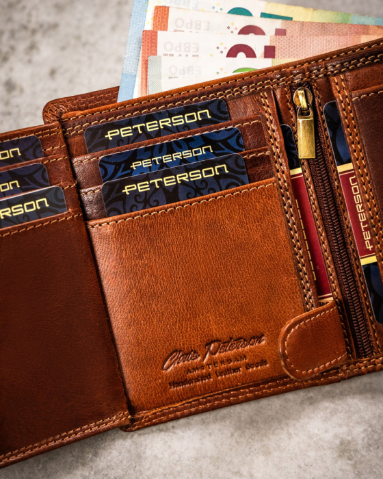 Portofel barbati din piele naturala Peterson PTR-PTN N4-EBS-05 TAN [9]