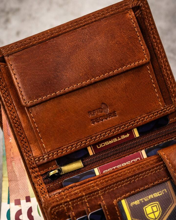 Portofel barbati din piele naturala Peterson PTR-PTN N4-EBS-07 TAN [10]