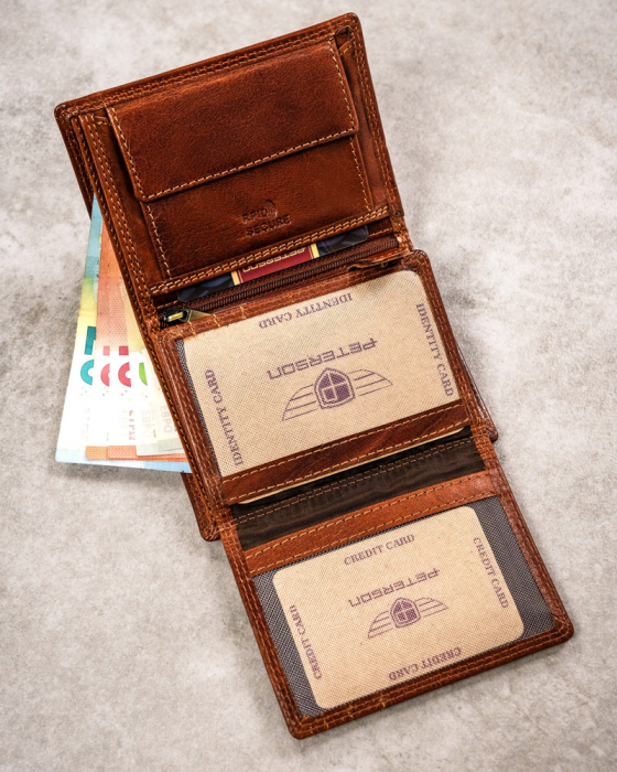 Portofel barbati din piele naturala Peterson PTR-PTN N4-EBS-08 TAN [8]