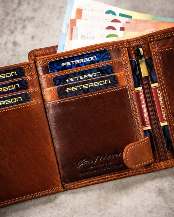 Portofel barbati din piele naturala Peterson PTR-PTN N4-EBS-09 TAN [9]