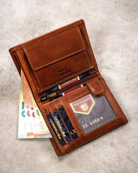 Portofel barbati din piele naturala Peterson PTR-PTN N4-EBS-12 TAN [6]