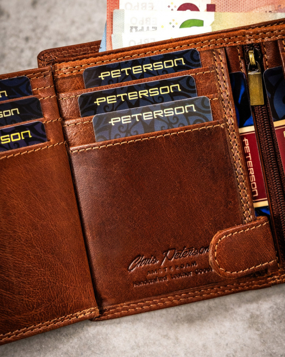 Portofel barbati din piele naturala Peterson PTR-PTN N4-EBS-12 TAN [9]