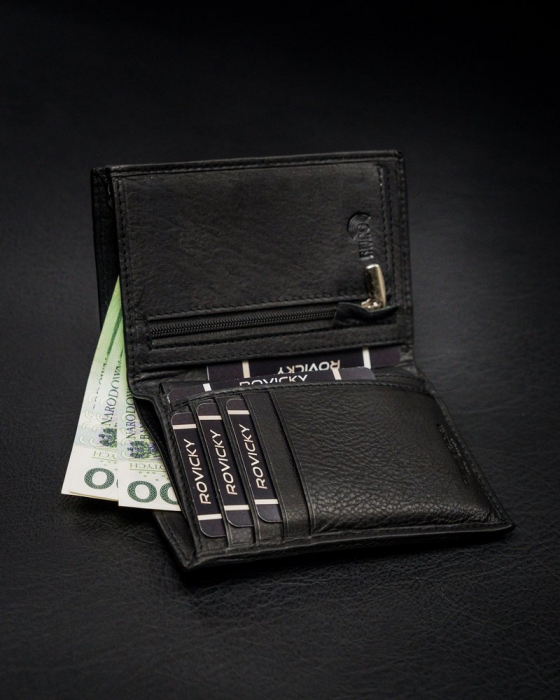 Portofel barbati din piele naturala Rovicky PTR-N74-PZ-CCR-RFID-BLAC [5]