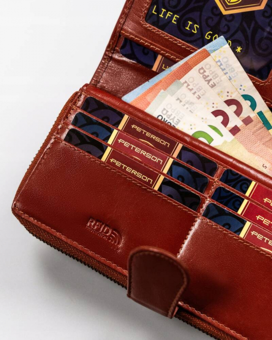 Portofel dama din piele naturala Peterson PTR-PTN 2519-BO-7802 TA [8]