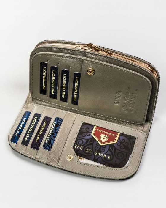 Portofel dama din piele naturala Peterson PTR-PTN 42123-ONBF [5]