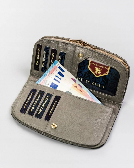 Portofel dama din piele naturala Peterson PTR-PTN 42123-ONBF [6]