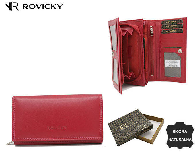 Portofel dama din piele naturala Rovicky PTR-R-RD-37-GCL-8879 [11]
