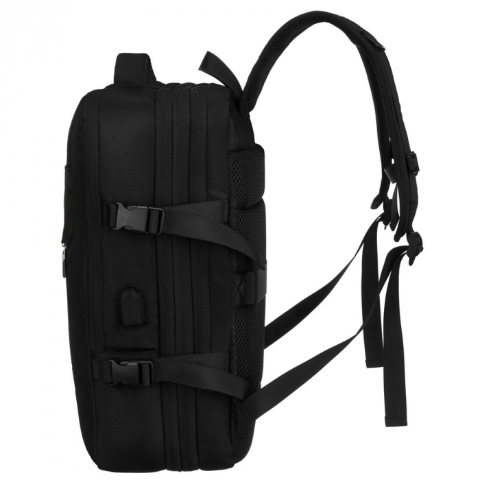Rucsac negru de călătorie, perfect pentru bagajul de mână în avion - Peterson PTR-PTN 24421-5074 BLACK [9]
