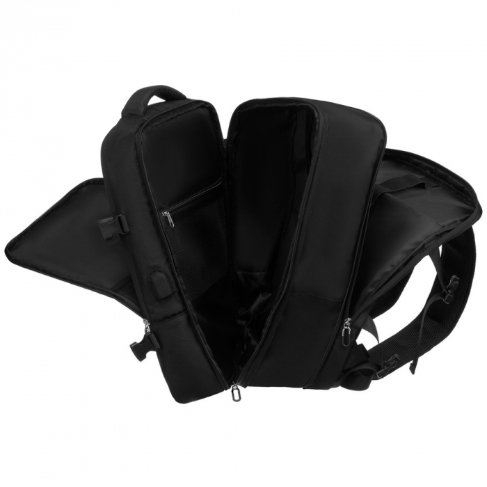 Rucsac negru de călătorie, perfect pentru bagajul de mână în avion - Peterson PTR-PTN 24421-5074 BLACK [15]