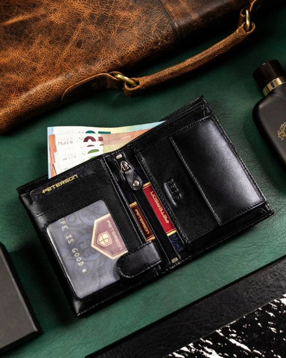 Set cadou pentru barbati , portofel si breloc din piele naturala Peterson PTR-PTN SET-M-N4-KCS [7]