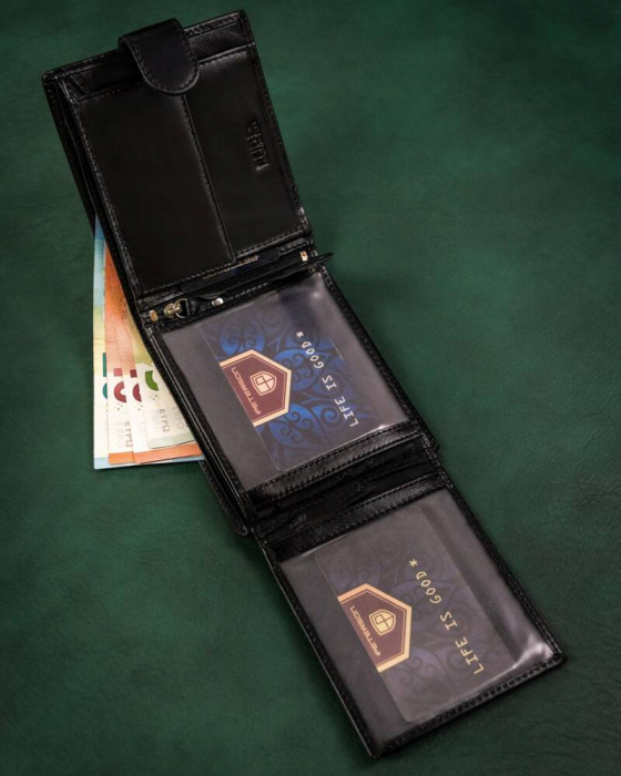 Set cadou pentru barbati , portofel si breloc din piele naturala Peterson PTR-PTN SET-M-N992L-KCS [9]