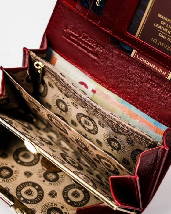 Set cadou portofel dama din piele naturala + parfum Velvet 50 ml Peterson PTR-PTN ZD33 [7]