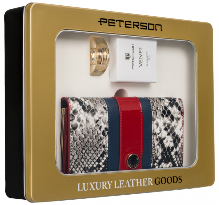 Set cadou portofel dama din piele naturala + parfum Velvet 50 ml Peterson PTR-PTN ZD33 [10]