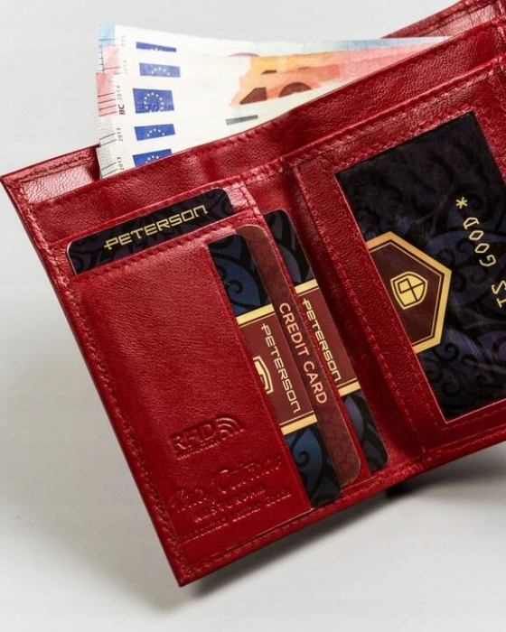 Set cadou portofel dama din piele naturala Peterson si parfum 50 ml Peterson Velvet PTR-PTN ZD32 [8]