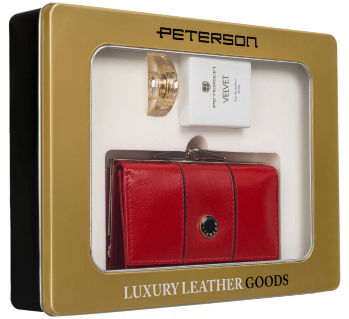 Set cadou portofel dama din piele naturala Peterson si parfum 50 ml Peterson Velvet PTR-PTN ZD32 [12]
