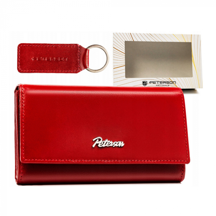 Set cadou portofel dama mare din piele naturala cu breloc - Peterson PTR-PTN SET-D-68-KCS-257 [1]