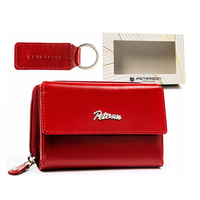 Set cadou portofel dama mare din piele naturala și breloc - Peterson PTR-PTN SET-D-69-KCS-259 [1]